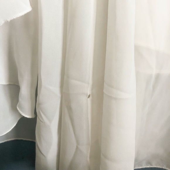 White Chiffon Goddess Tunic, Asymmetrical Layers - Picture 4 of 4
